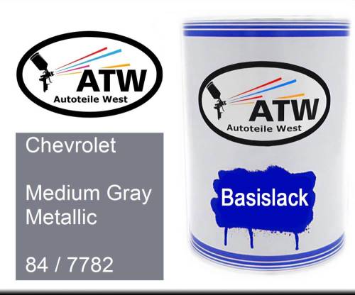 Chevrolet, Medium Gray Metallic, 84 / 7782: 500ml Lackdose, von ATW Autoteile West.